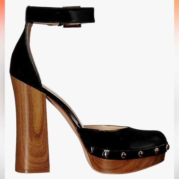 Nine West Cuzin Black Patent Platform Heel Clogs | Size 9 - Picture 5 of 9